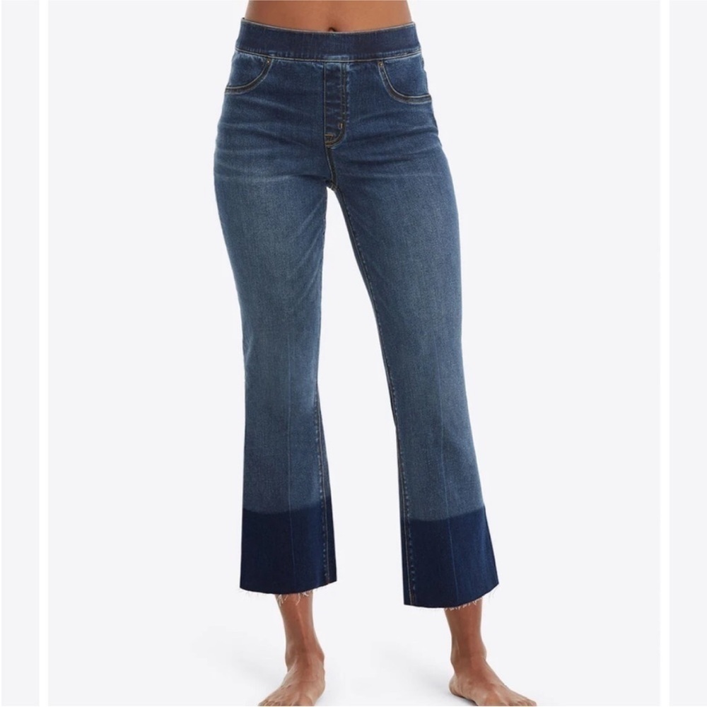 NWT SPANX Cropped Flare Jeans Medium Wash Jeggings Small